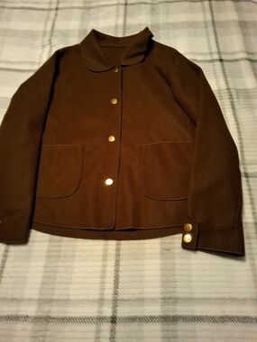 Classic Brown Women's Button-Front Jacket